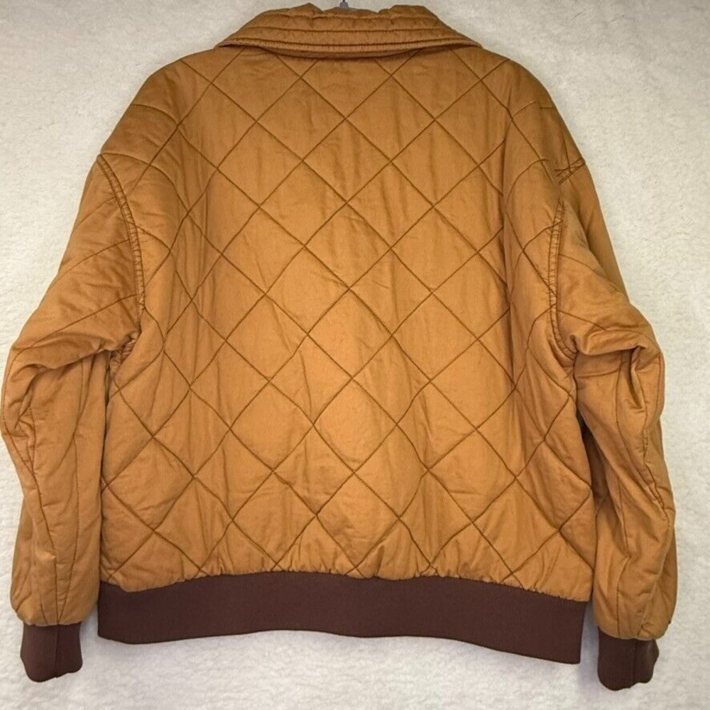 Wild Fable Quilted Bomber Jacket in Mustard Brown - Picture 4 of 9